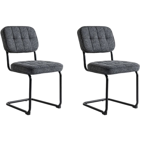 Eetkamerstoelen Flexa Antraciet Stof Set van 2