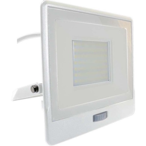 V-TAC VT-158S-1-W LED Schijnwerpers met PIR Sensor - Samsung - IP65 - Wit - 50W - 4000 Lumen - 6500K - 5 Jaar - Modelnr: - VT-158S-1-W