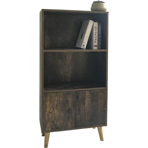 Boekenkast wandkast Stoer industrieel vintage design 120 cm hoog