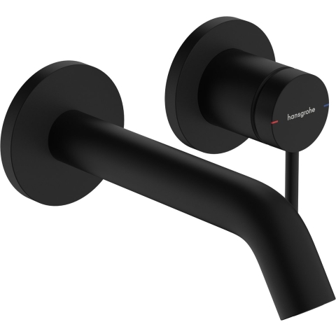 hansgrohe Tecturis Sééngreeps wastafelkraan inbouw voor wandmontage, met uitloop 16,5 cm mat zwart