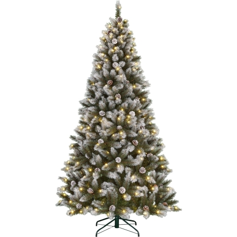 Black Box Trees Pittsfield Kunstkerstboom met LED Verlichting - H185 xØ102 cm - Groen Frosted