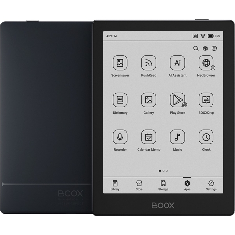 Boox Go 6 - 6"e-inkt e-reader - Zwart - Android 11, Play Store