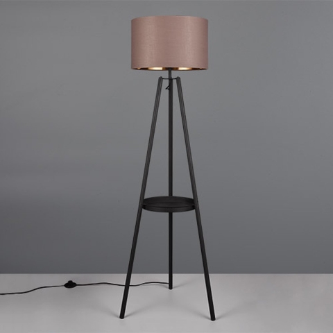 REALITY COLETTE - Vloerlamp - Zwart mat - excl. 1x E27 4W - Voetschakelaar