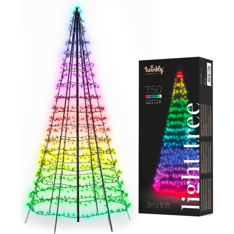 Twinkly Vlaggenmast verlichting - Kerstverlichting voor Buiten - 4 meter - 750 LED - incl. mast - RGB Licht - Zwart