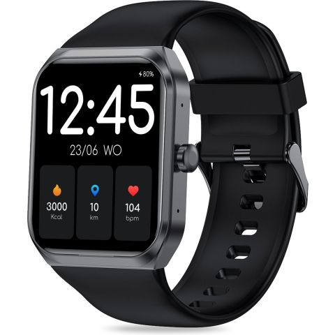 FITAGE Smartwatch - Smartwatches - Stappenteller - Sporthorloge - Smart watch - Activity Tracker - Dames en Heren - Zwart