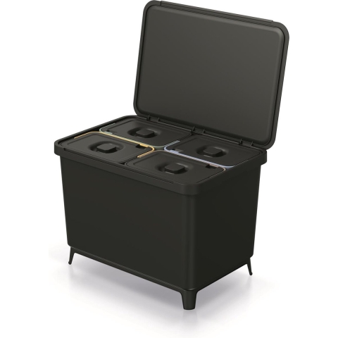 Prosperplast - Keden SYSTEMA afvalbak - 4x10L - Zwart