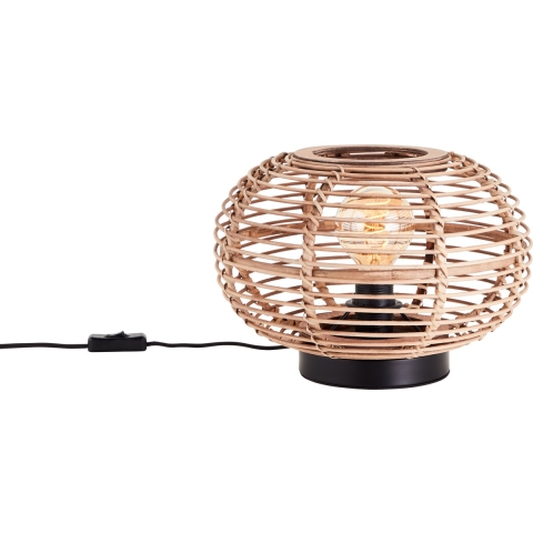 Brilliant Woodball - Tafellamp - E27 - max 1x40W - Zwart/Rotan