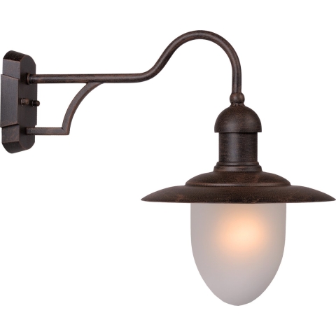 Lucide ARUBA - Wandlamp Binnen/Buiten -Ø 25 cm - 1xE27 - IP44 - Roest bruin