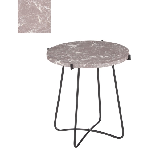 Mica Decorations Farah Bijzettafel - H45 xØ43 cm - Metaal - Lichtbruin