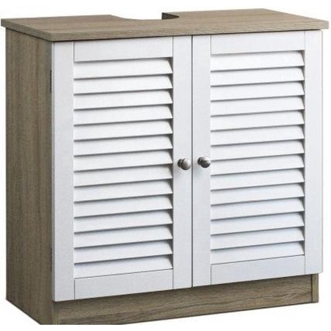 Casaria Wastafel Onderkast - Met Uitsparing 60 x 30 x 60cm - Witbruin