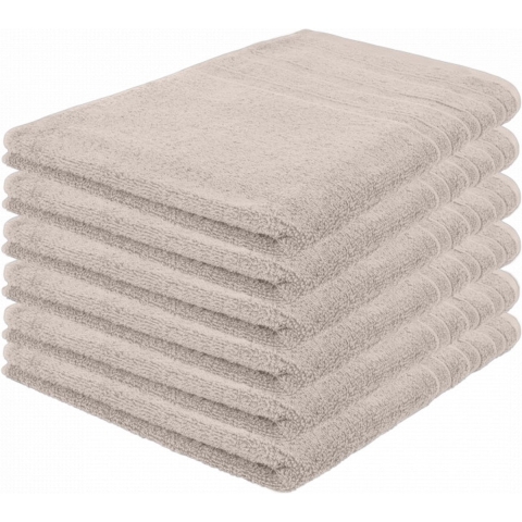 Pure4u Luxe Hotel Handdoek - Taupe - 6 stuks - 50x100cm - 550 g/m2