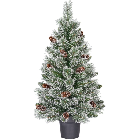Black Box Trees Vandans Kunstkerstboom in Pot - H90 xØ48 cm - Groen Frosted