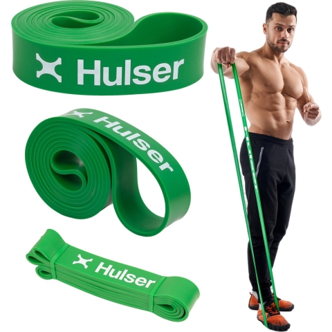 Hulser Resistance band 23 tot 55 kg - 104 / 208 cm - Weerstandsband voor pull up - Fitness weerstandband - Stretch elastiek - Bands - Power band weerstandselastiek - Groen