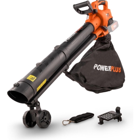 Dual Power Accu-bladblazer POWDPG75270 - Bladblazer op batterij van 40 V, 3-in-1: versnipperen, blazen en zuigen, maximale luchtsnelheid van 210 km/h, met 45 L opvangzak, zonder accu en lader