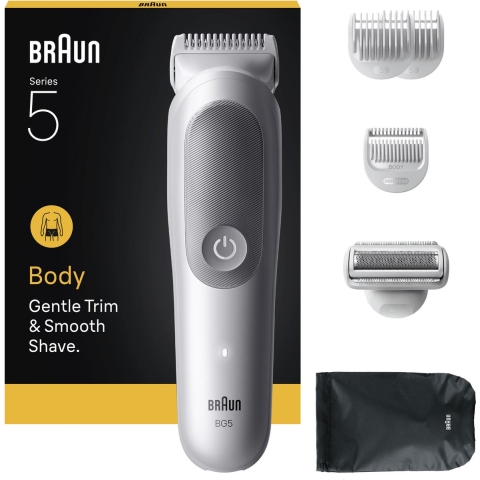 Braun Body Groomer Series 5 BG5550 +6 Verzorgingstools - Trim&Scheer Haar - Waterdicht - Grijs
