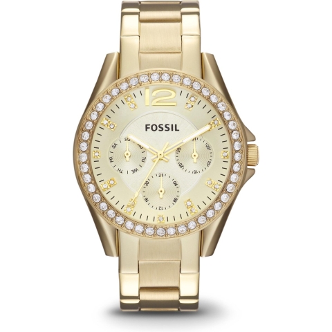 Fossil Riley ES3203 Dameshorloge 38 mm - Goudkleurig