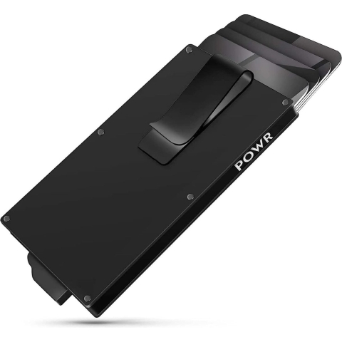 Powr RFID Portemonnee - Smart Wallet - Slim Wallet - Kaarthouder Pasjes - Pasjeshouder met geldclip - Anti diefstal - Titanium - NFC Blocker