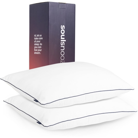 Soulsnooze Luxe Hoofdkussen - Set van 2 stuks - Medium - 60 x 70 cm - Aanpasbaar - Wit