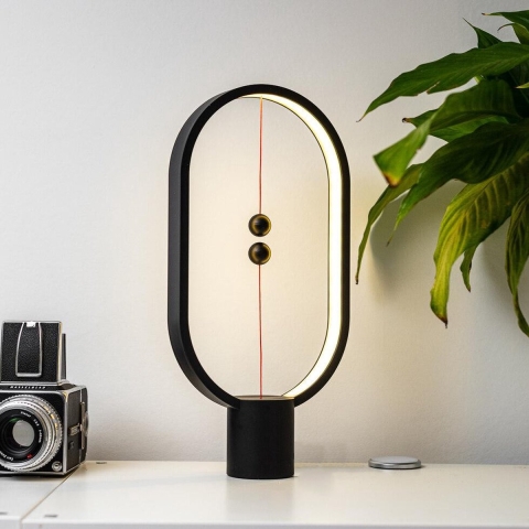 Designnest Balance Lamp– Tafellamp - Bureaulamp - Ovaal – Bureaulamp&Nachtlamp– Groot – Zwart