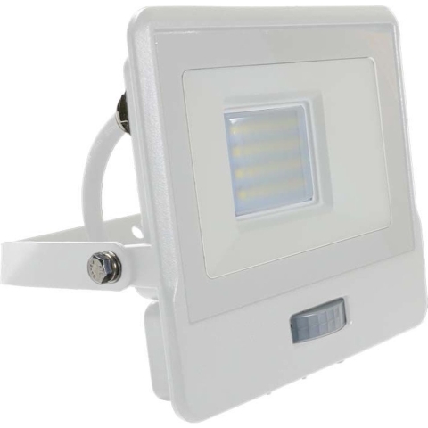 V-TAC VT-128S-1-W LED Schijnwerpers met PIR Sensor - Samsung - IP65 - Wit - 20W - 1510 Lumen - 6500K - 5 Jaar - Modelnr: - VT-128S-1-W