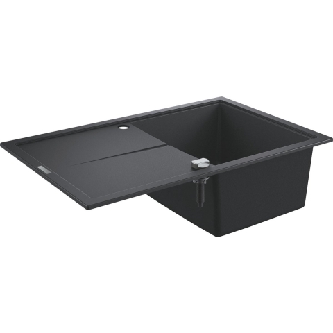 GROHE K400 Composiet Spoelbak - 78cm - Inbouw - Met overloop en automatische afvoer - Granite Black