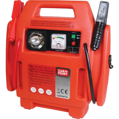 Carpoint Jumpstarter met Compressor zwart/rood