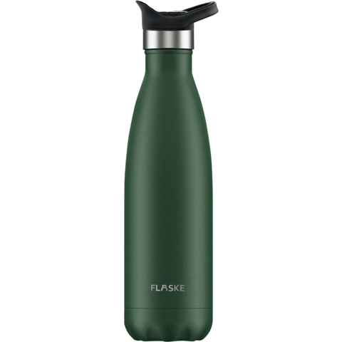 FLASKE FLASKE Sports Bottle - Moss - RVS Drinkfles van 500ML- Geschikt als waterfles, thermosfles en thermoskan
