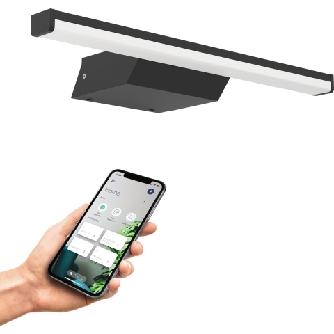 EGLO connect.z Regello-Z Smart Spiegellamp - Badkamer - LED - 60 cm - Zwart - Instelbaar RGB&wit licht - Dimbaar - Zigbee