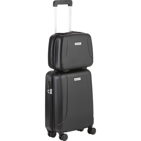 CarryOn Skyhopper Handbagage en Beautycase - 55cm TSA Trolley en Make-up koffer - Zwart