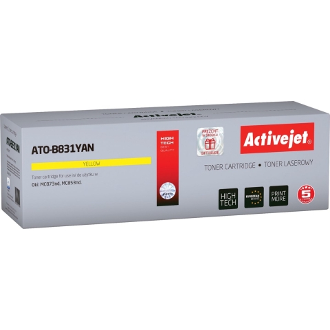 ActiveJet ATO-B831YN tonercartridge voor OKI-printers; Vervanging OKI 45862814; Opperste; 10000 pagina's; geel.