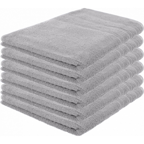 Pure4u Luxe Hotel Handdoek - Grijs - 6 stuks - 50x100cm - 550 g/m2