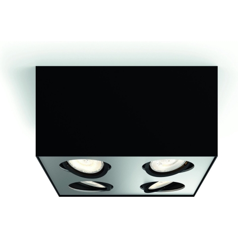 Philips Box opbouwspot - 4-lichts - zwart