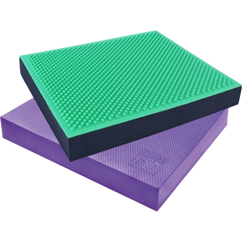 Orange Gym Balanskussen Volwassenen&Kinderen, Balance Board 2 Pack– 38 x 32.5 x 6 cm - Paars&Groen Spiky massage - Balanstrainer - Twisttrainer - Balans Wiebel bord - Fitness Focus Training Stabiliteit - Kerntraining - Yoga, Pilates, Fitness