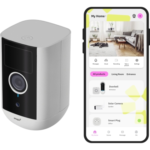 omajin Draadloos Batterij Camera - Beveiligingscamera - Bewakingscamera voor buiten - Outdoor camera - 2K - Nachtzicht 10m - Bewegingsdetectie - incl 64. GB SD-kaart - Wit