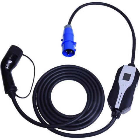 Honors Type 2 Portable Laadpunt met Blauwe CEE 32A 1 fase plug 10m 10 meter