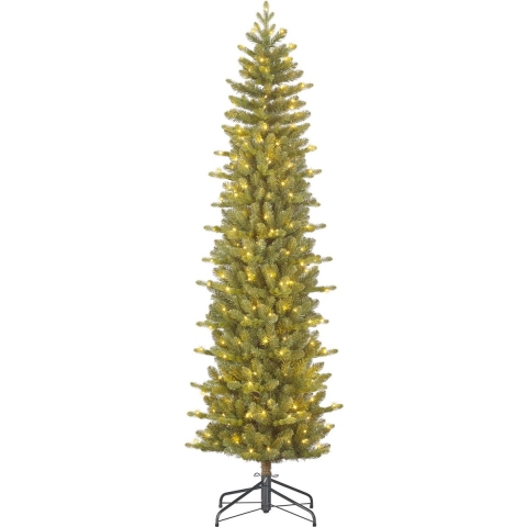 Black Box Trees Harma Smalle Kunstkerstboom met LED Verlichting - H185 xØ63 cm - Groen