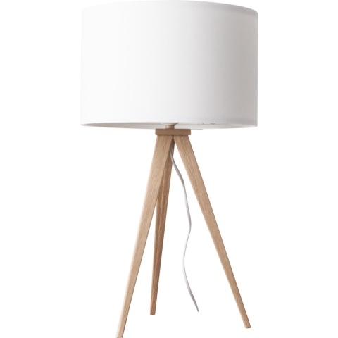 Tripod tafellamp hout - Zuiver - wit