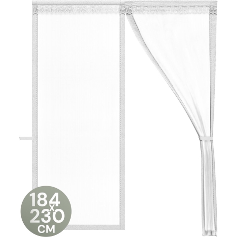 O'DADDY Deurgordijn Deluxe FIBER - Magnetisch Vliegengordijn - Voor Nieuwbouw en Standaard Deuren - Eenvoudige Installatie - Witte Hor - 184x230 cm