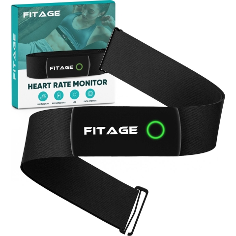 FITAGE Hartslagmeter XL HRM-DUAL - Hartslagmonitor Band met Bluetooth en ANT+ Sensor - Oplaadbare Ba
