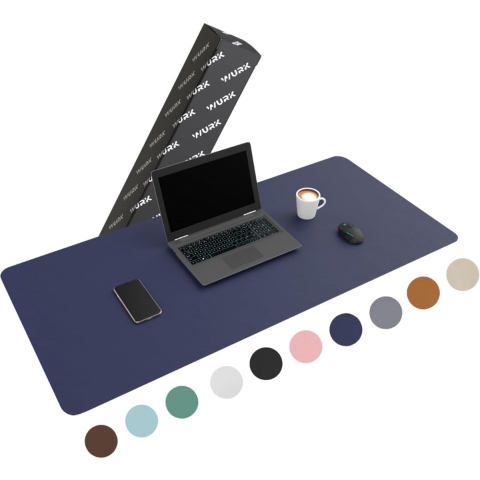 WURK Professionele Bureau Onderlegger [120 cm x 60 cm] - Muismat XXL - Mouse Pad - Multifunctionele Grote Bureauonderlegger– Desk Mat [Donker Blauw]