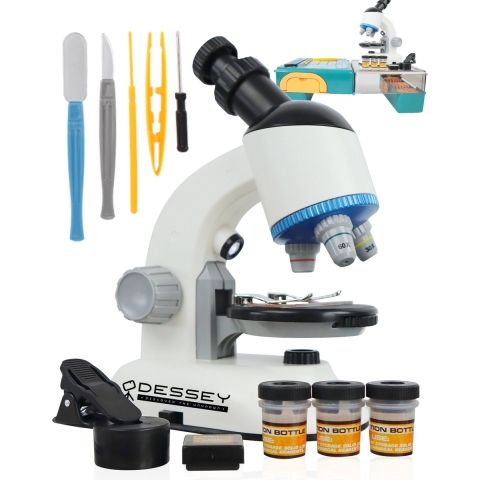 ODESSEY - Microscoop Complete Set - 360° - 1200X Vergroting - Dubbele LED-Verlichting - Julius Model