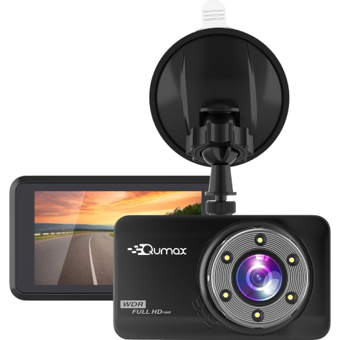 Qumax Dashcam voor auto– Full HD – Parkeerstand met ingebouwde G-sensor – IPS-display - 170° Wijdhoeklens - Nachtvisie