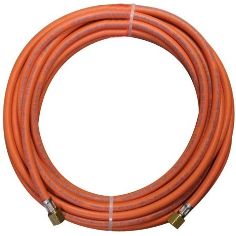 Rubberen gasslang met lengte van 10 meter inclusief 3/8 koppelingen