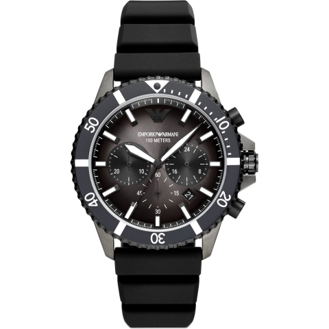 Emporio Armani Diver AR11515 Horloge - Siliconen - Zwart -Ø 43 mm