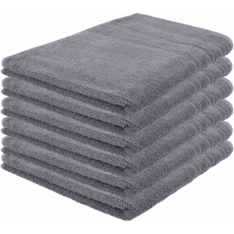 Pure4u Luxe Hotel Handdoek - Antraciet - 6 stuks - 50x100cm - 550 g/m2