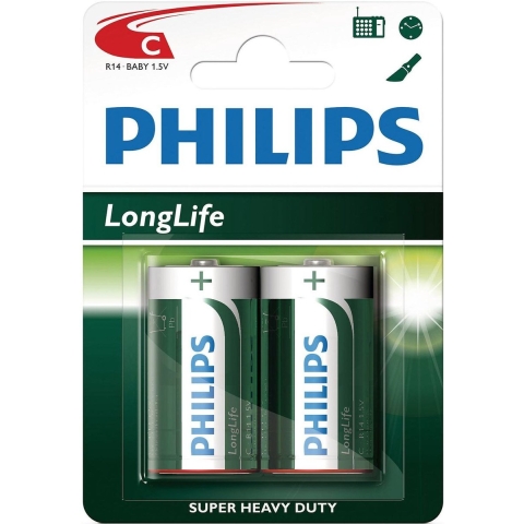 Philips 12*2 Philips Engelse staaf batterij R14