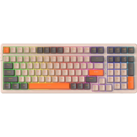Fuegobird K98 Bedraad Mechanisch Gaming Toetsenbord - 100keys - Banana Switch - RGB Backlight - Gasket Mod - QWERTY - Low Light