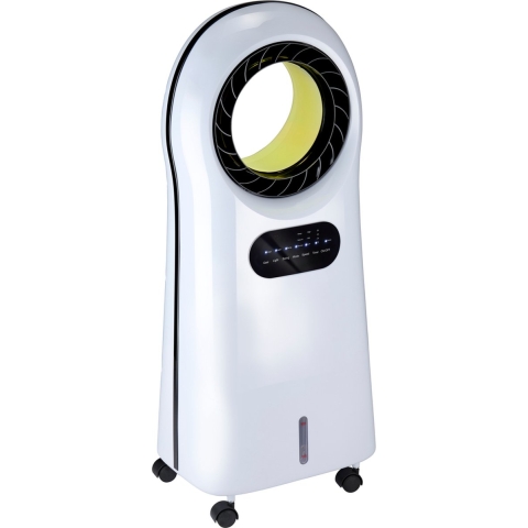 Lifetime Air Aircooler met Koelelementen - Ventilator, Luchtbevochtiger en Luchtkoeler - Mobiele Airco zonder Afvoer - Air Cooler 55dB - Afstandsbediening en Timer - Watertank 3.5L - Sfeerverlichting