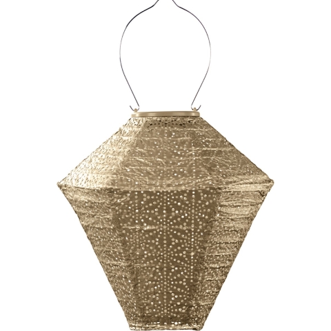 Lumiz Solar Tuinverlichting - Tuinverlichting op zonne energie - Tuinverlichting - Buitenlampjes - Tuinverlichting op zonneenergie - Buitenverlichting - Buitenlamp - Decoratie - Sashiko Diamond - 28 cm - Goud