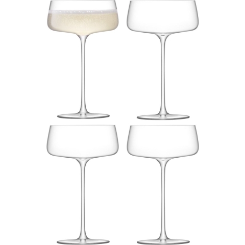 L.S.A. - Metropolitan Champagneglas 300 ml Set van 4 Stuks - Transparant